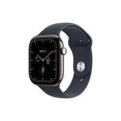 Apple Watch Series 12 GPS + Cellular Natural Titanium Case with Navy Blue Sport Band